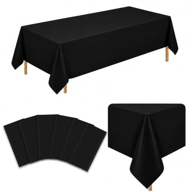 Alt view image 4 of 6 - WNINK 2 Pack Burgundy Disposable Plastic Tablecloths, Waterproof Rectangle Table Covers 54 x 108 Inch, Party Tablecloth for Birthday Party, Baby Shower, Wedding, Holiday and Event Decorations