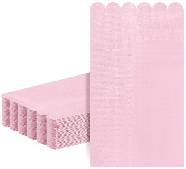 Main image of 36 Pcs Pink Napkins; 2-ply Light Pink Dinner Napkins; Scalloped Paper Napkin for Wedding, Dinner, Birthday, Bridal Shower, Valentines Party Supplies; Bathroom Napkin Guest Disposable