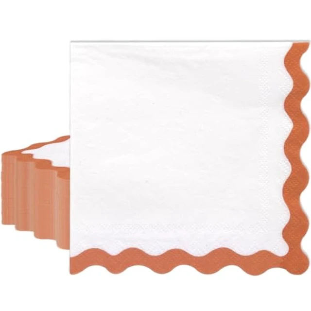 Alt view image 5 of 7 - 36 Pcs Pink Napkins; 2-ply Light Pink Dinner Napkins; Scalloped Paper Napkin for Wedding, Dinner, Birthday, Bridal Shower, Valentines Party Supplies; Bathroom Napkin Guest Disposable