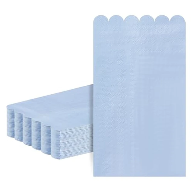 Alt view image 4 of 7 - 36 Pcs Pink Napkins; 2-ply Light Pink Dinner Napkins; Scalloped Paper Napkin for Wedding, Dinner, Birthday, Bridal Shower, Valentines Party Supplies; Bathroom Napkin Guest Disposable