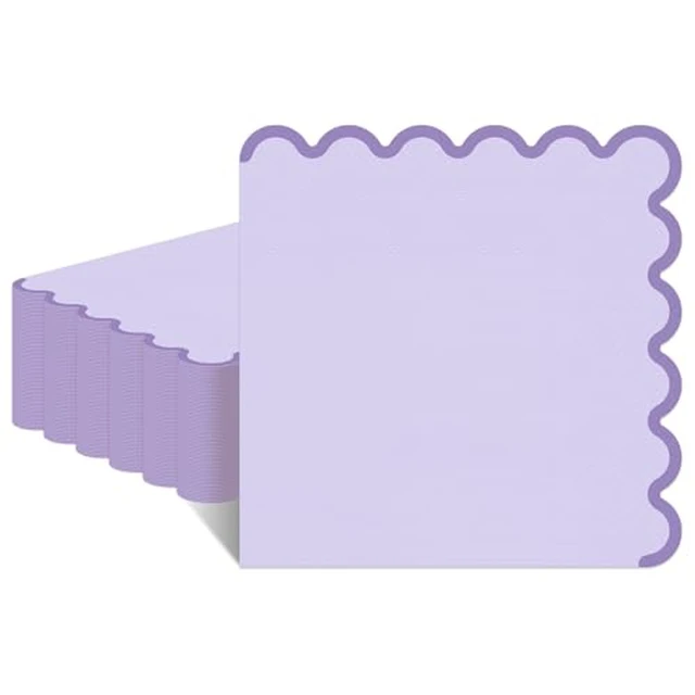 Alt view image 7 of 7 - 36 Pcs Pink Napkins; 2-ply Light Pink Dinner Napkins; Scalloped Paper Napkin for Wedding, Dinner, Birthday, Bridal Shower, Valentines Party Supplies; Bathroom Napkin Guest Disposable