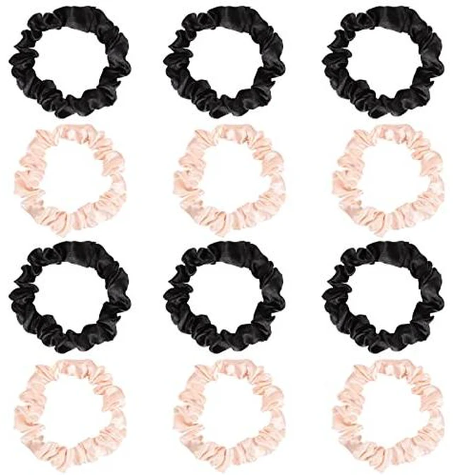 Alt view image 2 of 7 - 12 Pcs Satin Scrunchies For Women Girls, Silk Hair Ties