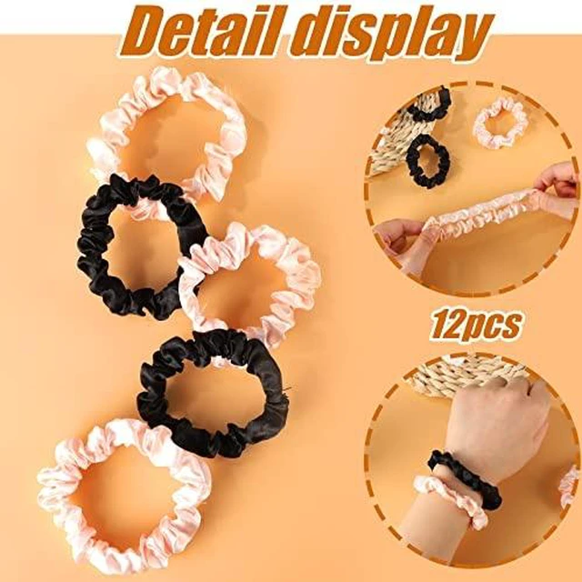 Alt view image 4 of 7 - 12 Pcs Satin Scrunchies For Women Girls, Silk Hair Ties