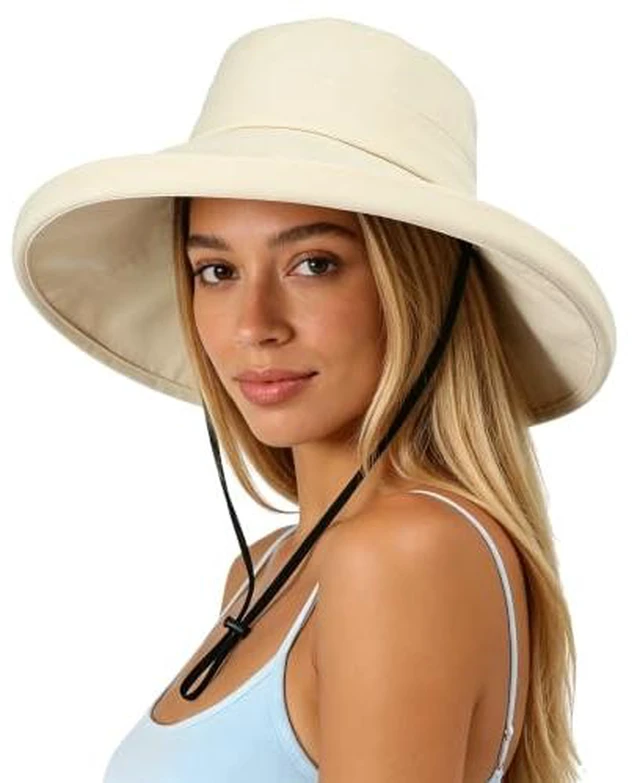 Alt view image 3 of 3 - Women Sun Hats Wide Brim Foldable Bucket Hat UV Protection Summer Beach Hat