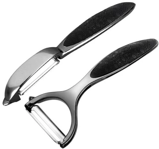 Alt view image 2 of 4 - Vegetable Peeler, Potato Peelers for Kitchen Stainless Steel Multi-function Set Fruit Peeler For Kitchen and Household Tools Y & I Shape Swivel Blades for Fruit Vegetables(Black)