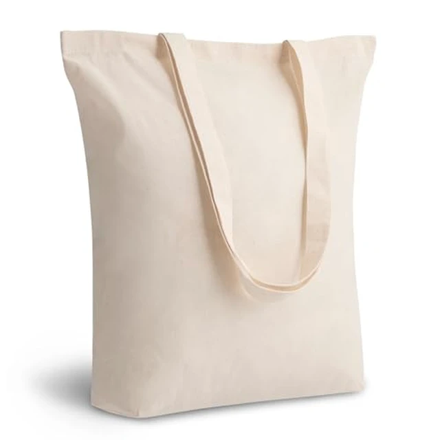 Alt view image 2 of 3 - 1-Pack Cotton Tote Bag with 4" Gusset, 15"x16"x4" Economical Lightweight Reusable Grocery Shopping Cloth Bags, Bulk Blank Plain Totes for DIY, Vinyl, Sublimation, Gift (Natural)