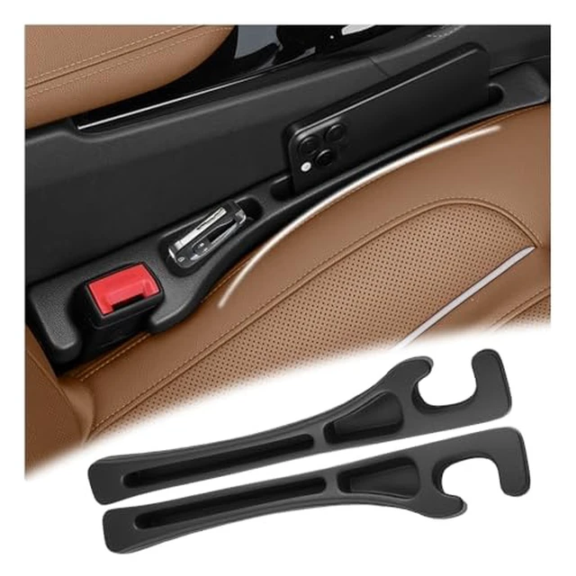 Alt view image 2 of 2 - 2PCS Car Seat Gap Filler Organizer,2026 Upgraded Car Seat Gap Plug with Storage Slot & Seats Belt Holes as Phone Holder,Universal No Drop Seats Guard for Cars Interior Accessories