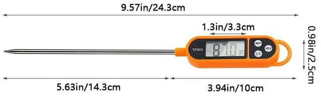 Alt view image 2 of 6 - Candy Thermometer Digital Instant Read for Meat Kitchen Cooking Food Oil Deep Fry BBQ Grill Smoker (1, 9.4in-orangev)