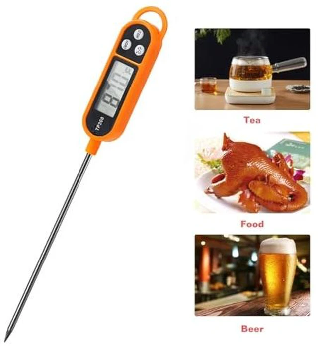 Alt view image 3 of 6 - Candy Thermometer Digital Instant Read for Meat Kitchen Cooking Food Oil Deep Fry BBQ Grill Smoker (1, 9.4in-orangev)