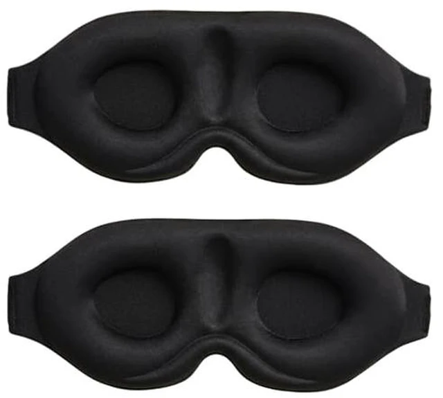 Alt view image 4 of 6 - 3D Contoured Sleep Mask, Soft Breathable Eye Mask for Sleeping, Light Blocking Blindfold with Adjustable Strap, Comfortable Night Eye Cover for Travel, Nap, Night Shift (1 Black)