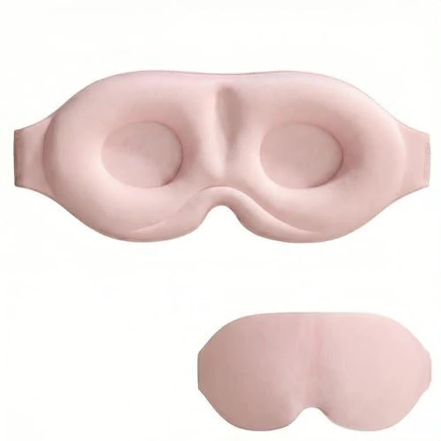 Alt view image 2 of 6 - 3D Contoured Sleep Mask, Soft Breathable Eye Mask for Sleeping, Light Blocking Blindfold with Adjustable Strap, Comfortable Night Eye Cover for Travel, Nap, Night Shift (1 Black)