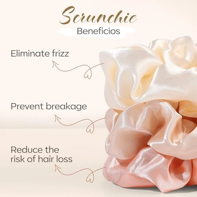 Alt view image 5 of 7 - Satin Scrunchies for Women,Silk Hair Ties Fashion Soft Ties and Bands,Elastic Ponytail Holders No Damage Hair Accessories Thick Hair Styling - 20 Pcs Dark Color