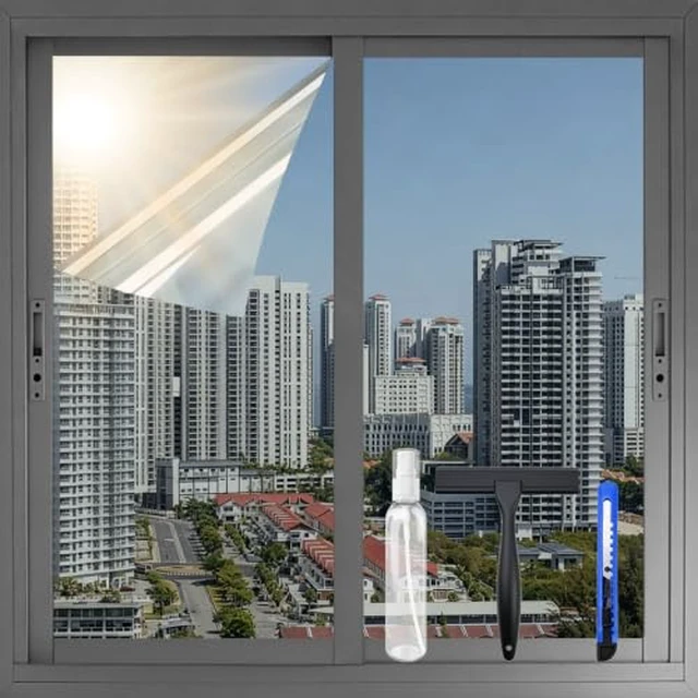 Alt view image 3 of 6 - One Way Window Privacy Film with Tools, 11.8In×6.5Ft, Cosmic Black