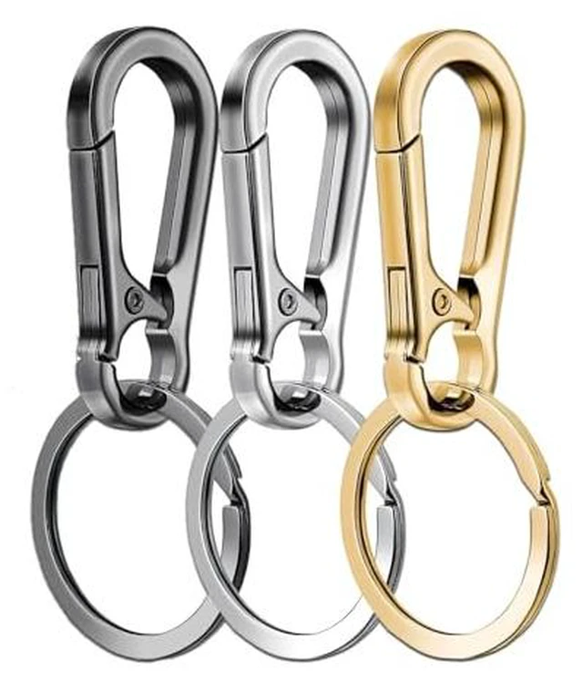 Alt view image 2 of 4 - 3 Pack Metal Keychains with Carabiner Clip, Key Ring Holder Organizer