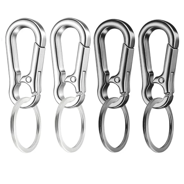Alt view image 6 of 7 - 4 Pack Keychain, Metal Key Chain, Sturdy Key Ring, Key Rings Key Organizer Keychain Clip Key Chains for Men Women