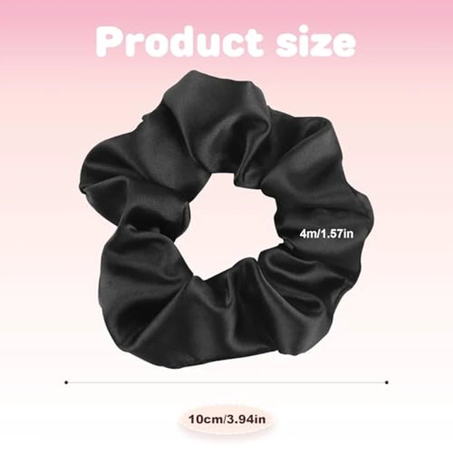Alt view image 3 of 6 - Satin Scrunchies for Women, 5 PCS Black Silky Hair Ties for Hair Sleep - No Crease Hair Ties - Frizz-Free, Gentle Elastic Hair Bands for Thick & Thin Hair