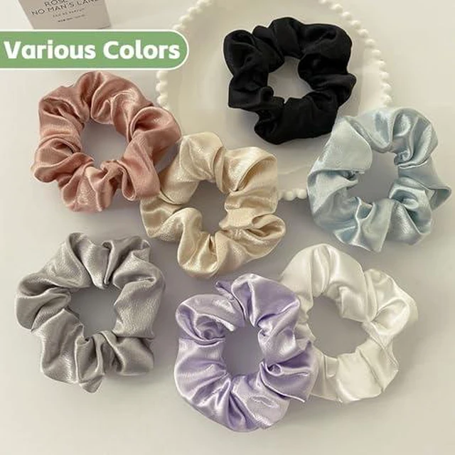 Alt view image 4 of 7 - 16 Pcs Satin Scrunchies For Women Scrunchies Hair Ties No Damage Satin Hair Tie For Frizz Sleep Soundly Softer Ties And Thin And Thick Hair Styling