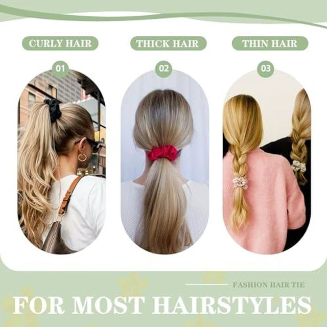 Alt view image 5 of 7 - 16 Pcs Satin Scrunchies For Women Scrunchies Hair Ties No Damage Satin Hair Tie For Frizz Sleep Soundly Softer Ties And Thin And Thick Hair Styling