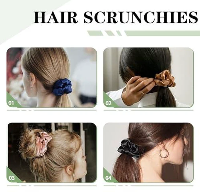 Alt view image 7 of 7 - 16 Pcs Satin Scrunchies For Women Scrunchies Hair Ties No Damage Satin Hair Tie For Frizz Sleep Soundly Softer Ties And Thin And Thick Hair Styling