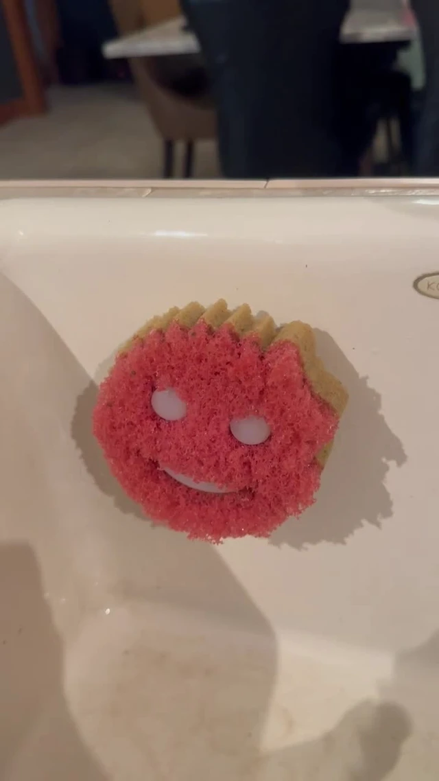 Alt view image 4 of 4 - Smiley Sponge Holder for Kitchen Sink - 14 Suction Cups