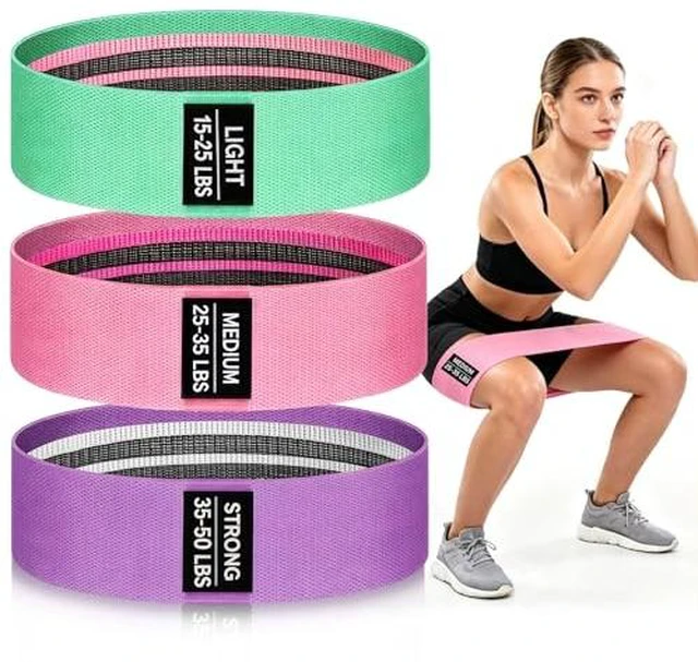 Alt view image 2 of 3 - Resistance Bands for Working Out, 3 Levels Exercise Bands Set