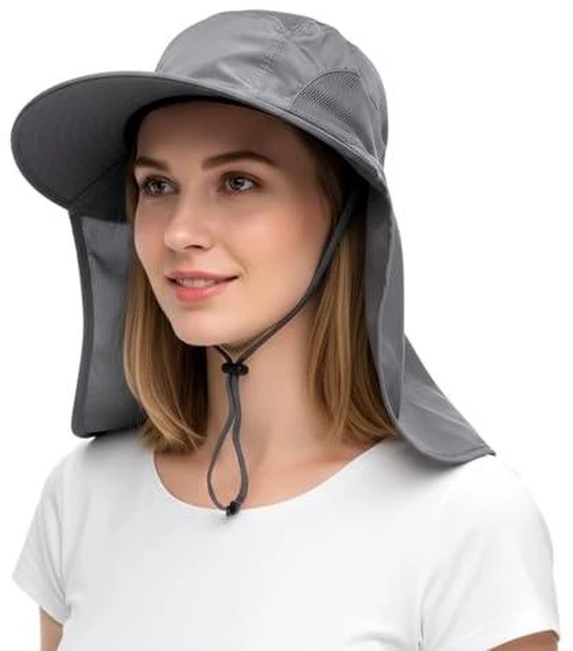 Alt view image 2 of 2 - Hat for Men Women Hiking Fishing Hat Breathable Bucket Hat Gray