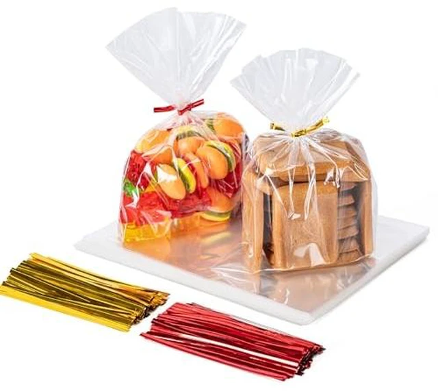 Alt view image 4 of 5 - 200 Pcs 4x6 Cellophane Treat Bags with 200 Twist Ties