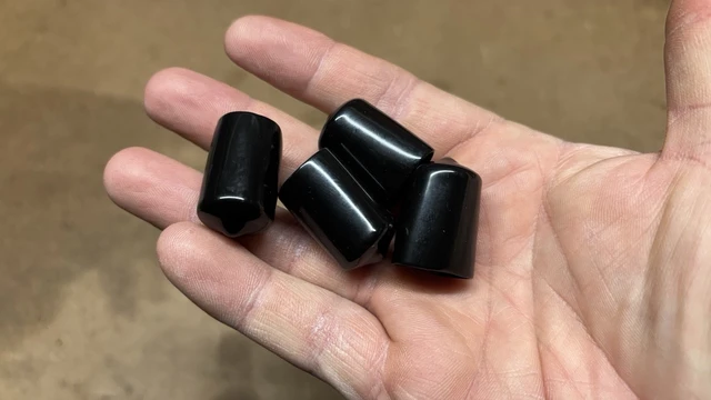 Alt view image 3 of 3 - 24 Pcs Round Rubber End Caps, 1/4" (6mm) ID, Black