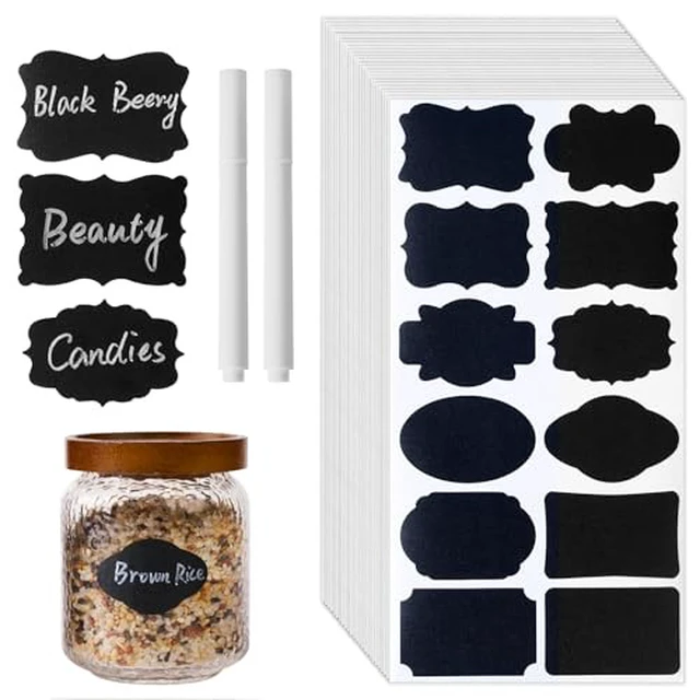 Alt view image 3 of 4 - 360 Pcs Chalkboard Labels Stickers for Glass Jars, 2.1"x 1.4"