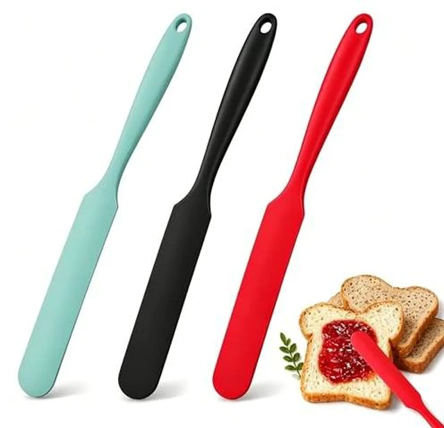 Alt view image 2 of 2 - Silicone Jar Spatula Set 3PCS Long Handle Mini Spatula Heat Resistant