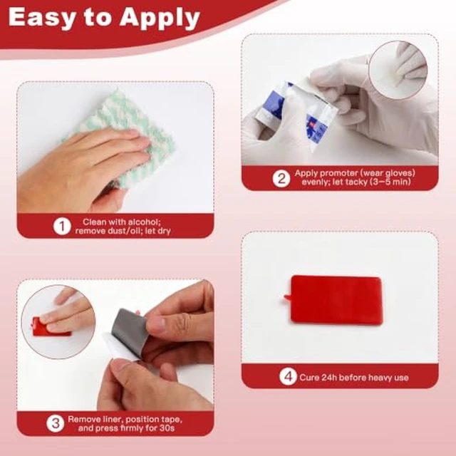 Alt view image 5 of 6 - Double Sided Adhesive Pad Heavy Duty, 8 PCS 1.97"x1.18"x0.079"