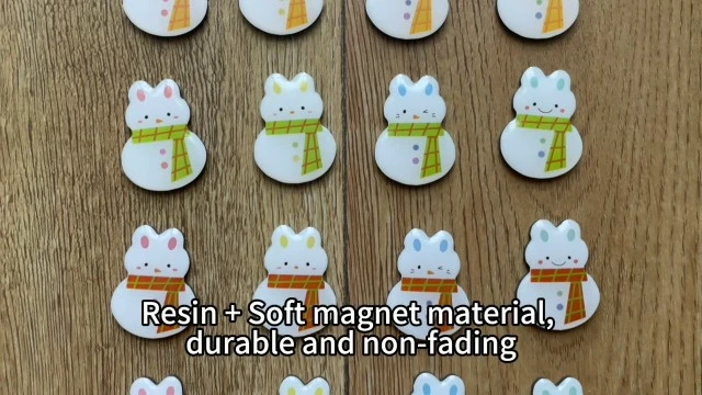 Alt view image 5 of 5 - TYNOGARD16 Pcs Resin Fridge Magnets Snowman Bunny Pattern Refrigerator Magnet Cute Magnetic Small Funny Decorative Designs for Office, Kitchen, Home, School, Locker, Cabinet, Whiteboard & Gift Ani