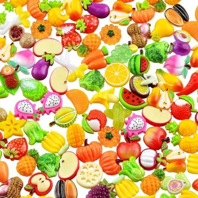 Alt view image 6 of 6 - Resin Charms for Crafts 100pcs Kawaii Cute Flat Back Slime Charms Bulk Small Mini Acrylic 3D Flatback Decoden Charm for DIY Hair Clips, Scrapbooking & Embellishments (Acrylic Mixed)