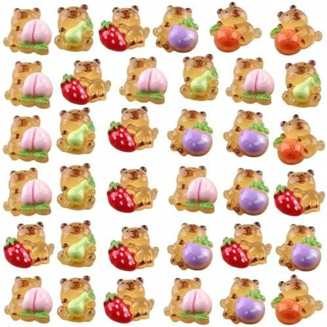 Alt view image 4 of 6 - Resin Charms for Crafts 100pcs Kawaii Cute Flat Back Slime Charms Bulk Small Mini Acrylic 3D Flatback Decoden Charm for DIY Hair Clips, Scrapbooking & Embellishments (Acrylic Mixed)