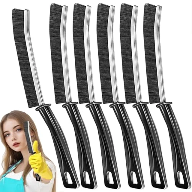Alt view image 3 of 5 - 3Pcs Hard-bristled Crevice Cleaning Brush, Multifunctional Thin Gap Scrub Brush, Bathroom Cleaner Tools for Household Use, Kitchen, Window, Toilet, Grout, Faucets, Car