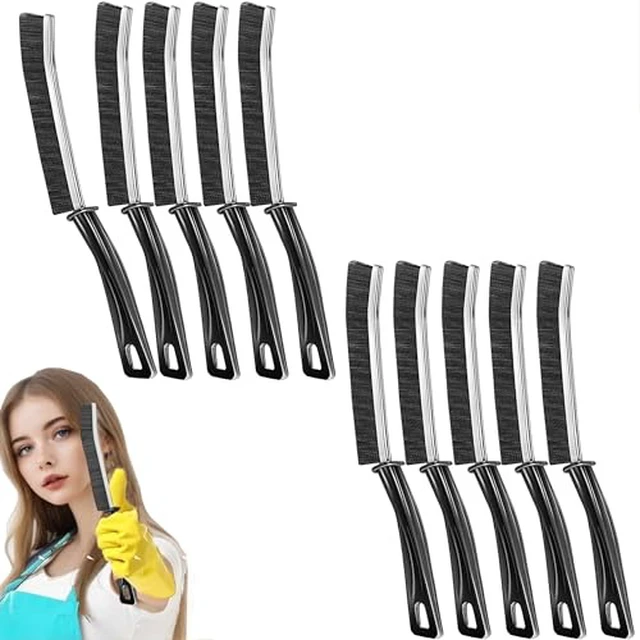 Alt view image 4 of 5 - 3Pcs Hard-bristled Crevice Cleaning Brush, Multifunctional Thin Gap Scrub Brush, Bathroom Cleaner Tools for Household Use, Kitchen, Window, Toilet, Grout, Faucets, Car