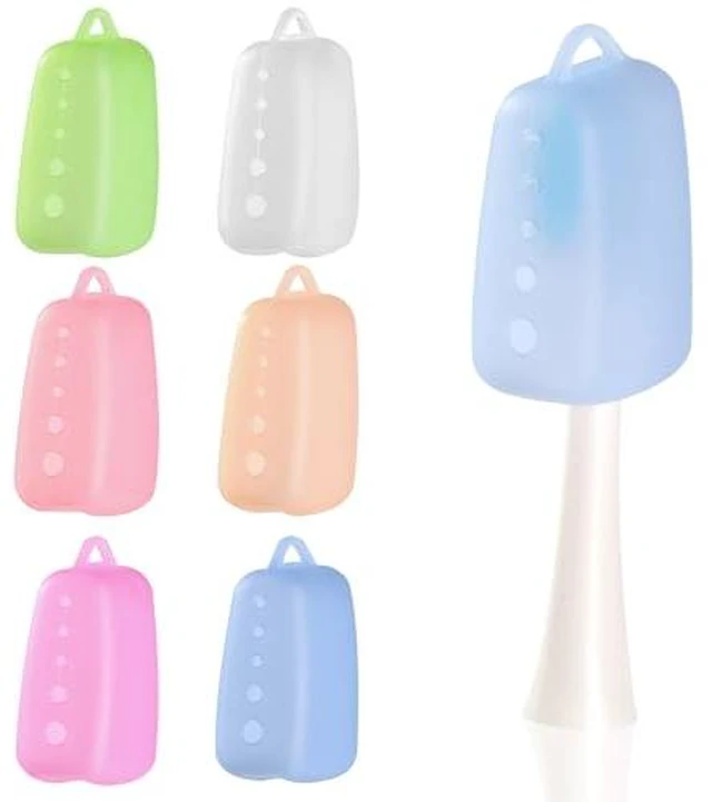 Alt view image 2 of 3 - 6 Pack Silicone Toothbrush Covers, Travel Toothbrush Head Cover Caps