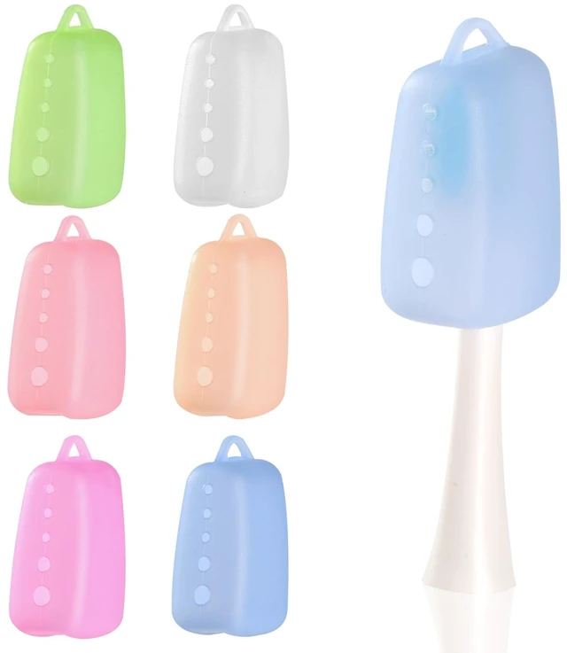 Main image of 6 Pack Silicone Toothbrush Covers, Travel Toothbrush Head Cover Caps