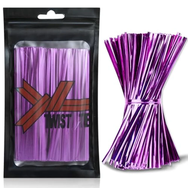 Alt view image 3 of 5 - 4 Inches Twist Ties for Bags,800pcs Twist Ties for Plastic Bags,Reusable Bread ties,Gold Twist Ties,Twisty Ties for Candy Bags, Coffee Bags, Snacks, Cake Pops, Party Supplies (A-golden)