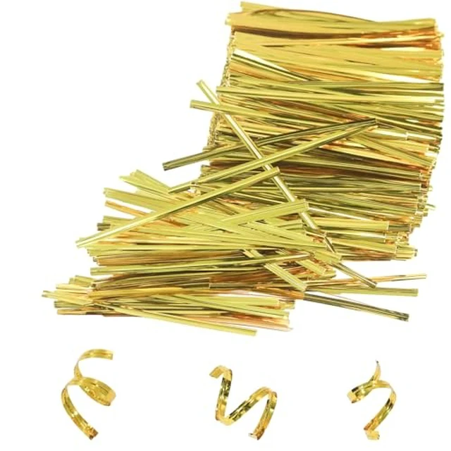 Alt view image 2 of 5 - 4 Inches Twist Ties for Bags,800pcs Twist Ties for Plastic Bags,Reusable Bread ties,Gold Twist Ties,Twisty Ties for Candy Bags, Coffee Bags, Snacks, Cake Pops, Party Supplies (A-golden)
