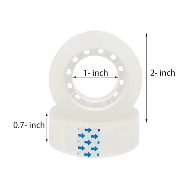 Alt view image 4 of 6 - 4 Rolls Transparent Clear Tape Refills for Dispenser, 0.7-Inch Wide, 27.3 Yards Long, Perfect for Gift Wrapping, Crafts, Home, School, Office.