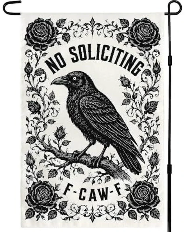 Alt view image 3 of 6 - Halloween Decorations - No Trespassing Spooky Halloween Outdoor Garden Flag
