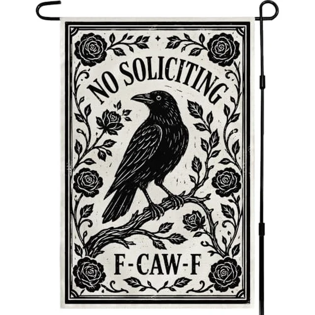 Alt view image 6 of 6 - Halloween Decorations - No Trespassing Spooky Halloween Outdoor Garden Flag