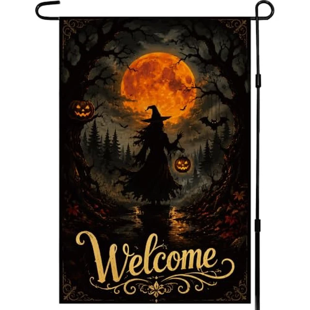Alt view image 5 of 6 - Halloween Decorations - No Trespassing Spooky Halloween Outdoor Garden Flag