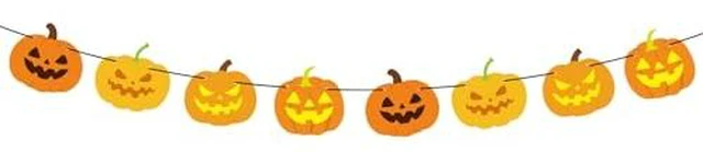 Alt view image 2 of 2 - Halloween Pumpkin Garland, No DIY Halloween Pumpkin Banner Fall Wall Decor Hanging Classroom Wall Garland Funny Autumn Home Thanksgiving Decorations