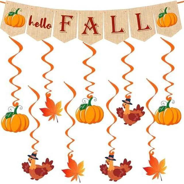 Alt view image 3 of 6 - Halloween Party Decorations - Hanging Swirls Happy Halloween Banner | Spooky Pumpkin Ghost Bat Swirl Streamers | Halloween Party Favors Supplies Accessories for Home Wall Party Decor Outdoor Indoor