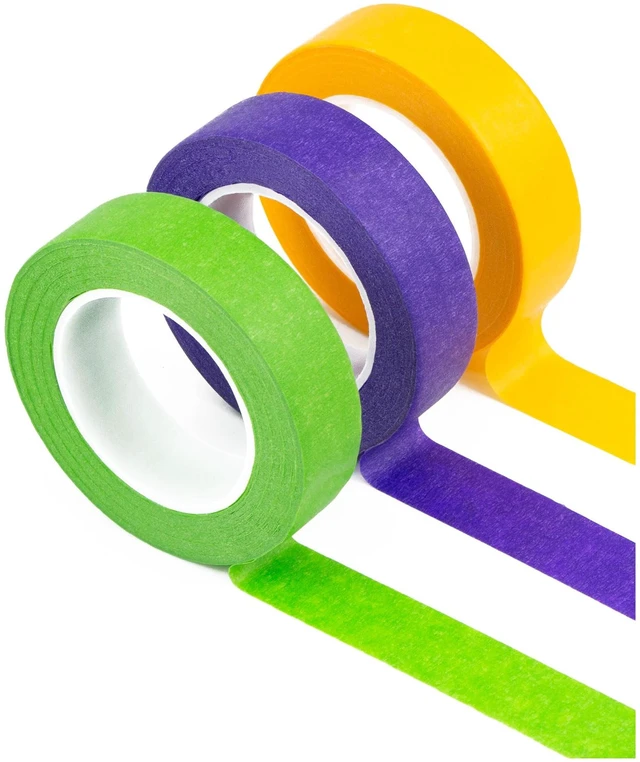 Main image of Upgrade Colored Masking Tape 0.65 in x 45 Ft x 3 Roll | Colored Tape Set. Suitable for DIY Supplies, Enhanced Viscosity, Easy to Tear, No Glue Left. Painters Drafting Artist Tape