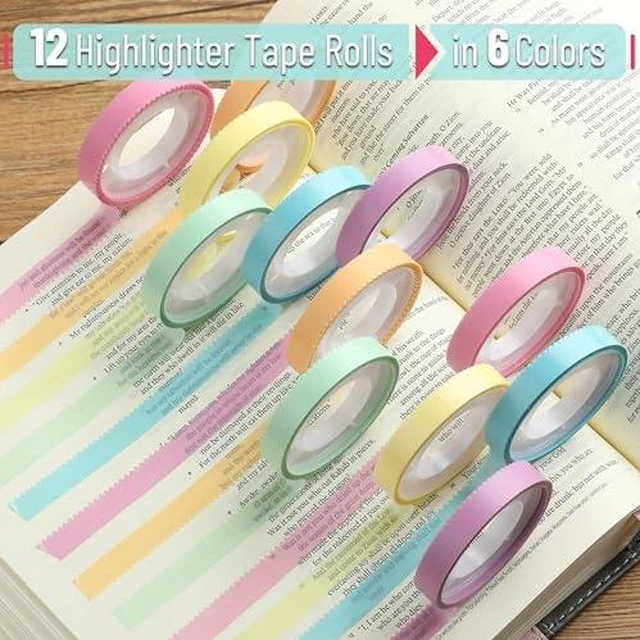 Alt view image 2 of 5 - Highlighter Tape, 12 Rolls, 0.31" x 16.5 ft