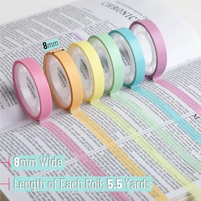 Alt view image 3 of 5 - Highlighter Tape, 12 Rolls, 0.31" x 16.5 ft