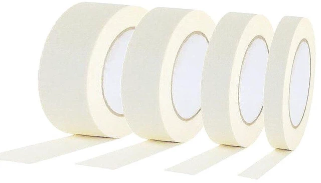 Main image of 4 Rolls White Masking Tape 2 1 3/4 1/4 inch Wide, Multi Size Assorted